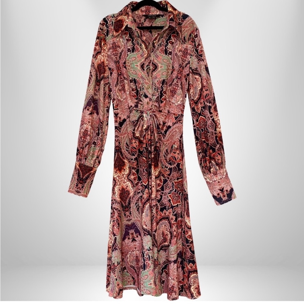 New Without Tags Karen Millen Multicolor Paisley Long Sleeve Dress